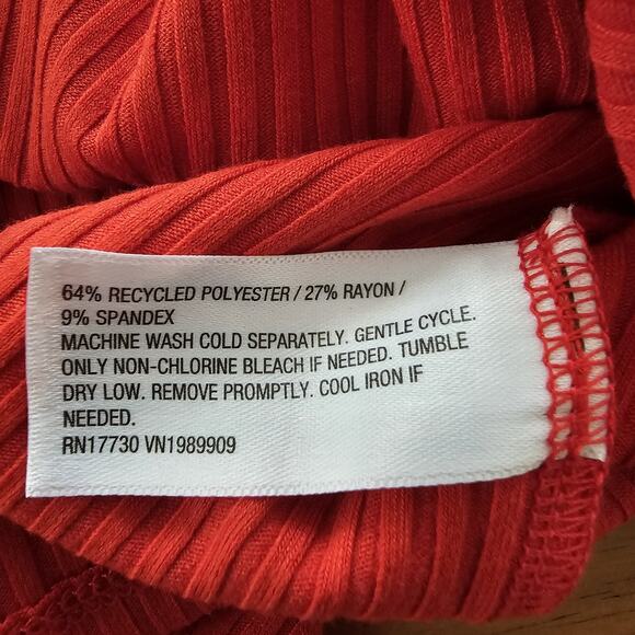 NWT A New Day Womens Top XXL Red Ribbed Stretch Knit Off Shoulder Modern Chic - Picture 8 of 9